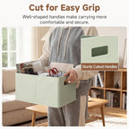 StorageWorks Fabric Storage Bins for Shelves, Closet Organizers and Storage Baskets, Collapsible Storage Bins with Cutout Han