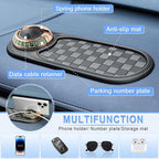LivTee Multifunction Car Anti-Slip Mat, 360° Rotatable Multifunctional Car Dashboard Mobile Phone Holder with Temporary Parki