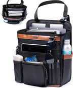 Car Seat Organizer with Laptop Compartment (Fits 15.6"), Front & Backseat Passenger Organizer with Adjustable Strap, Multiple Pockets, Portable Office Bag, Water-Resistant 1200D Polyester