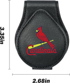for MLB St.Louis Cardinals Car Visor Sunglass Holder - Black Leather Eyeglass Case with Team Logo, Clip-On Sun Visor Organizer for Auto Interior, St.Louis Cardinals Gifts
