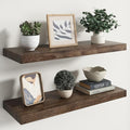 RICHFOCUS Elm Floating Shelves for Wall - 30" W x 9.3" D Rustic Solid Wood Shelves with Invisible Bracket, Wall-Mounted for L