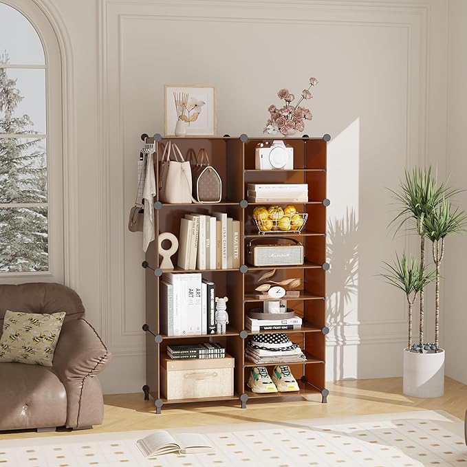 AWTATOS Closet Organizer 8 Cube Storage Shelves Clothes Organizers Closet Storage Stackable Cubby Shelving for Closet Bedroom