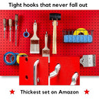 Extra Thick 60pcs Pegboard Accessories Organizer Kit | 1/4 Inch Peg Board Attachments | Peg Board Hook Set and Pegboard Baske