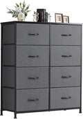 DUMOS 8 Drawer Dresser for Bedroom, Fabric Storage Organizer with Sturdy Metal Frame, Wooden Top Chest of Drawers for Closet 
