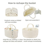Large Baby Diaper Caddy Organizer for Girl Boy Rope Nursery Storage Bin Basket Portable Holder Tote Bag for Changing Table Ca