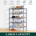 Smiry Shoe Rack, 5 Tier Thick Bamboo Shoe Organizer, Stackable Free Standing Wooden Shoe Storage Shelf for Closet, Entryway, 