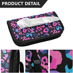 Car Tissue Holder Car Visor Organizer Tissue Box Holder for Car Sun Visor Organizer with Car Vehicle Accessories Essentials Interior for Women Men Pink and Blue Leopard Print