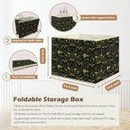 Moody Floral Bumblebee Storage Box Bins, Dark Cottagecore Honey Bee Botanical Collapsible Storage Basket Organizer for Bedroo