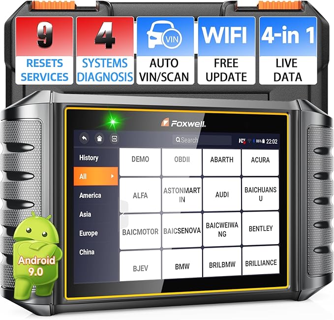 2025 FOXWELL NT716 OBD2 Scanner Bidirectional Control 9+ Resets Scan Tool ABS SRS Transmission Engine Diagnostic Code Reader