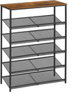 VASAGLE Shoe Rack for Entryway, 6-Tier Shoe Rack Organizer with Storage Shelves and Spacious Top, Freestanding, Adjustable, I