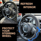PINCTROT Comfy Grip Steering Wheel Cover, Anti-Slip Design, Universal 14.5-15 Inch(Silicone Blue)
