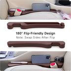 Car Seat Gap Filler 2 Pack Soft Foam Multifunctional Seat Side Gap Filler with Organizer & Hook Function, 3in1 Gap Stopper Universal Fit Car SUV Truck Fill The Gap Between Seat & Console (Deep Brown)