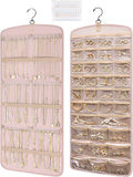 BAGSMART Hanging Jewelry Organizer, Necklace Holder Anti-tangle Earrings Rings Hanger with 20 Jewelry Bags Travel Storage Rol