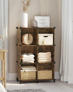 SONGMICS 6 Cube Storage Organizer, Modular Bookshelf, DIY Closet Organizers and Storage, Plastic Stackable Shelves, 11.8 x 11
