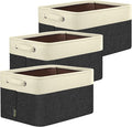 BALEINE 3 Pack Fabric Closet Storage Bins for Shelves, Linen Closet Organizers and Storage, Decorative Baskets for Organizing