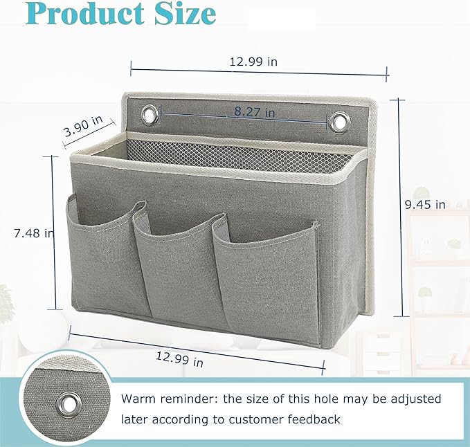 Wall Hanging Organizer Bag/Hanging Baskets with Large Mesh Compartment & 3 Pockets，Over the Door Hanging Organizer Space Savi