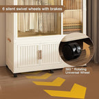 Portable Closet Wardrobe with Magnetic Doors, Foldable Armoire Wardrobe Closet with 2 Hanging Rods, 9 Cubes and 6 Hangers, Be
