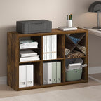 Furinno Cubicle Book Shelf, 6-Cube Bookshelf, Extra Thick Frame Horizontally & Vertically Reversible Bookcase with Open Back,