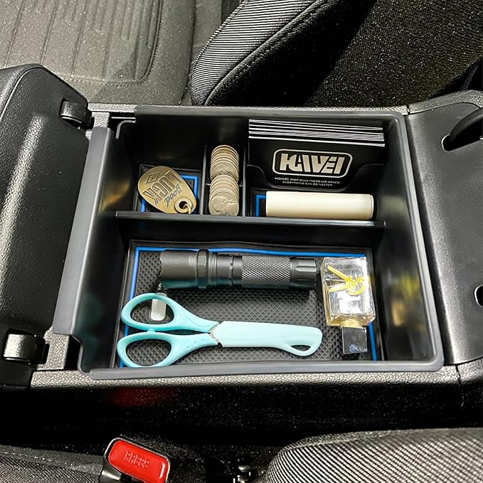 Center Console Organizer Compatible with 2022-2024 Hyundai Tucson & Santa Cruz 2022-2026 Interior Accessories Armrest Storage Box Insert Tray (Not for 2025 Limited/Hybrid/Plug-in Hybrid) Blue
