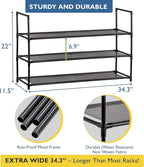 Sundaze Shoe Rack - 3 Tier Shoe Rack for Front Door Entrance, Sturdy Long Shoe Organizer for Closet, Bedroom, Entryway, Garag