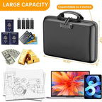 DocSafe Fireproof File Organizer with Lock, Hard-Shell Case Fireproof Document Box with 13 Pocket Accordion File Folder, Port