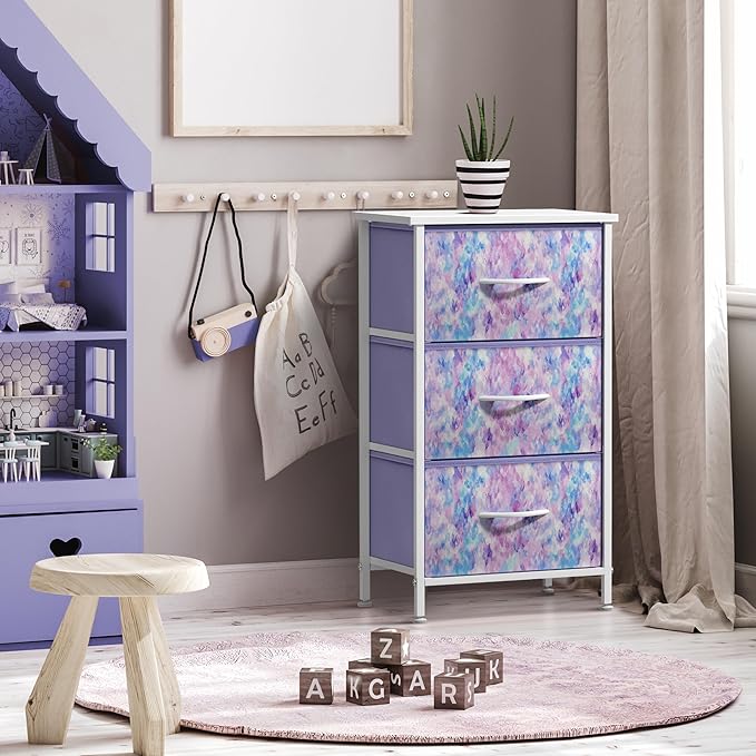 Sorbus Nightstand Storage Organizer Chest with 3 Drawers - Kids Girls, Boys Bedroom Furniture Chest for Clothes, Closet Organ
