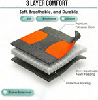 FH Group Bright Flat Cloth Full Set Automotive Seat Covers Front Set and Rear Solid Bench Orange Black Seat Covers w. Gift Un