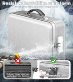 Fireproof Document Box, Hard Case Highly Flame-Resistant Fire Proof Waterproof File Organizer with Lock, Portable Fire Safe f