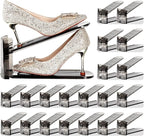 Shoe Slots Organizer 20 Pack - Shoe Stacker,3 Levels Adjustable,Space Savers 50%,Double Layer Holders for Closet (Black),Orga