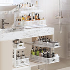 2 Pack 21IN-Depth Under Sink Organizer With Next-Gen Ball-Bearing Slides,2-Tier Precision Mesh Pull Out Cabinet Storage for B