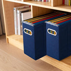 4 Packs Letter Size File Organizer, File Folders Organizer, Fabric Storage Box, Collapsible Paper Organizer with Metal Handle