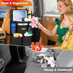 SURDOCA Backseat Car Organizer with Foldable Tray for Kids & Adults – NEW MODEL Seat Storage with Touchable Tablet Pocket, Roadtrip Essentials – Fits Most Vehicles