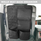 Tactical Car Seat Back Organizer with Molle Panel Vehicle Gun Holder- Seat Back Storage Cover with Gun Rack for Rifle Hunting Universal Fit SUV Truck MPV Pickup (2 Packs)