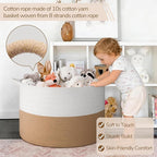 INDRESSME 115L Extra Large Jute Rope Basket, Blanket Basket Home Decor Baby Laundry Baskets for Toys Storage Bedroom, Living 