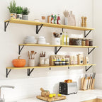 Floating Shelves for Wall,48" Wx8 D Wood Wall Shelves,Hanging Storage Floating Shelf with Metal Brackets,Wide Floating Booksh