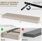 Fun Memories 30Inch Floating Shelves for Wall, 2 Pack Rustic Wood Shelves for Bathroom|Kitchen Wall Mounted Floating Shelf wi
