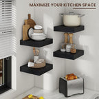 Square Floating Shelves for Wall, 12" W x 12" D x 2" H, 2 Pack of Small Wall Mounted Engineered Wood Shelves with Invisible B