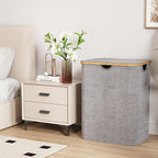Lifewit 120L Laundry Basket with Lid, Clothes Hampers for Laundry with Bamboo Handles and 1 Removable Bag, Large Foldable Lau