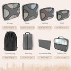 Shacke Packing Cubes for Travel 8 Set - Premium Luggage Organizer Bags - Versatile Travel Organizer for Women and Men - Optim