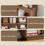ChooChoo 6 Cube Storage Organizer, Wooden Bookcase with Storage, Cube Storage Bookshelf for Bedroom and Home Office, Brown Wa