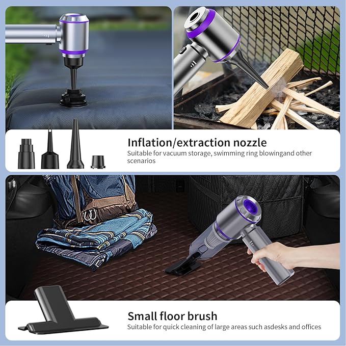Car Vacuum Cleaner High Power 20000Pa – Cordless Handheld Mini Vacuum & Air Duster for Car & Desk, Home, Office & Camping, Id