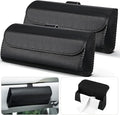 Frienda 2 Pieces Sunglasses Holder for Car Sun Visor, Eyeglasses Visor Organizer Storage Case with 2 Pcs Cleaning Cloths Automotive Interior Accessories