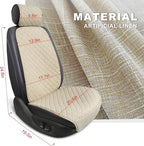 Linen Car Seat Covers Front Seat Covers Breathable Cloth Fabric Car Seat Protector - Universal Fit for Cars, Vans, SUVs, Truc