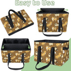 Reusable Grocery Bags Heavy Duty Shopping Bags Foldable Large Tote Bags with Long Handles & Hard Bottom