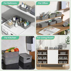 Plastic Storage Baskets with Lid-Plastic Storage Containers Stackable Storage bins: Storage Baskets for Organizing Shelves Dr