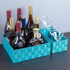 Posprica Woven Storage Baskets for Organizing, Small Black Baskets Cube Bin Container Tote Organizer Divider for Drawer, Clos