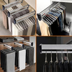 Pull Out Valet Rods for Closets, Clothes Hanger Rail Slide Out Adjustable Heavy Duty Stainless Steel Clothes Storage Hanger R