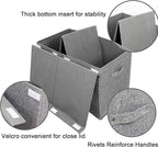 popoly Large Toy Box Storage with Lid, Collapsible Sturdy Toy Chest Storage Bin Box with Rivets Handles for Kids, Boys, Girls
