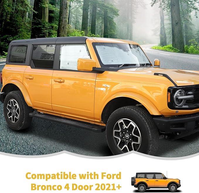 Windshield Sunshade Sun Shade Heat Shield Window Sun Visor Mat for Ford Bronco 4 Door 2021 2022 2023,8PCS