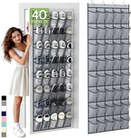 Unjumbly Over the Door Shoe Organizer with 40 Large Breathable Mesh Pockets, Space Saving Shoe Holder, Hanging Shoe Rack for 
